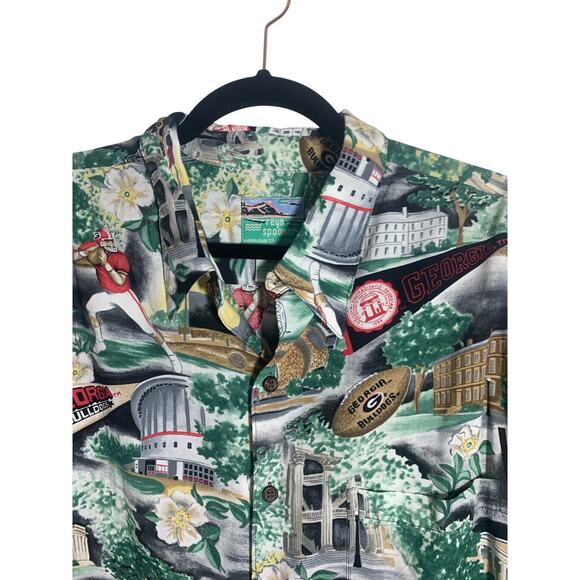 Vintaqe Reyn Spooner Hawaiian Shirt UGA Football GA Bulldogs XL MINT COND - Picture 3 of 7
